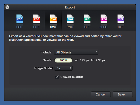 SVG export from iDraw