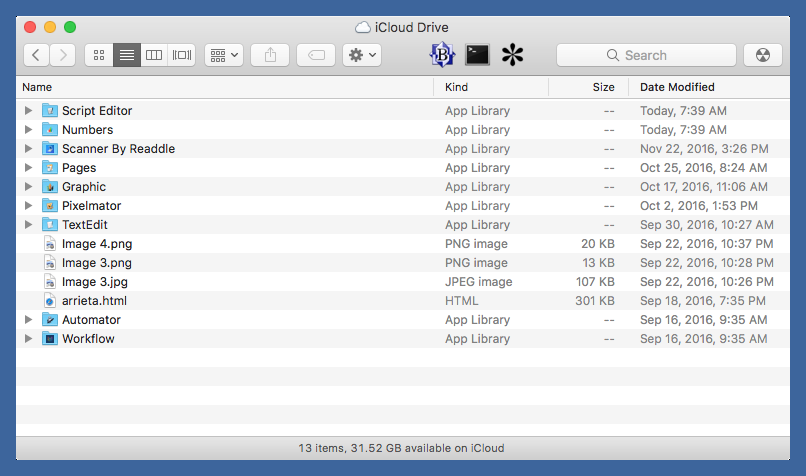 iCloud Drive folder on Mac