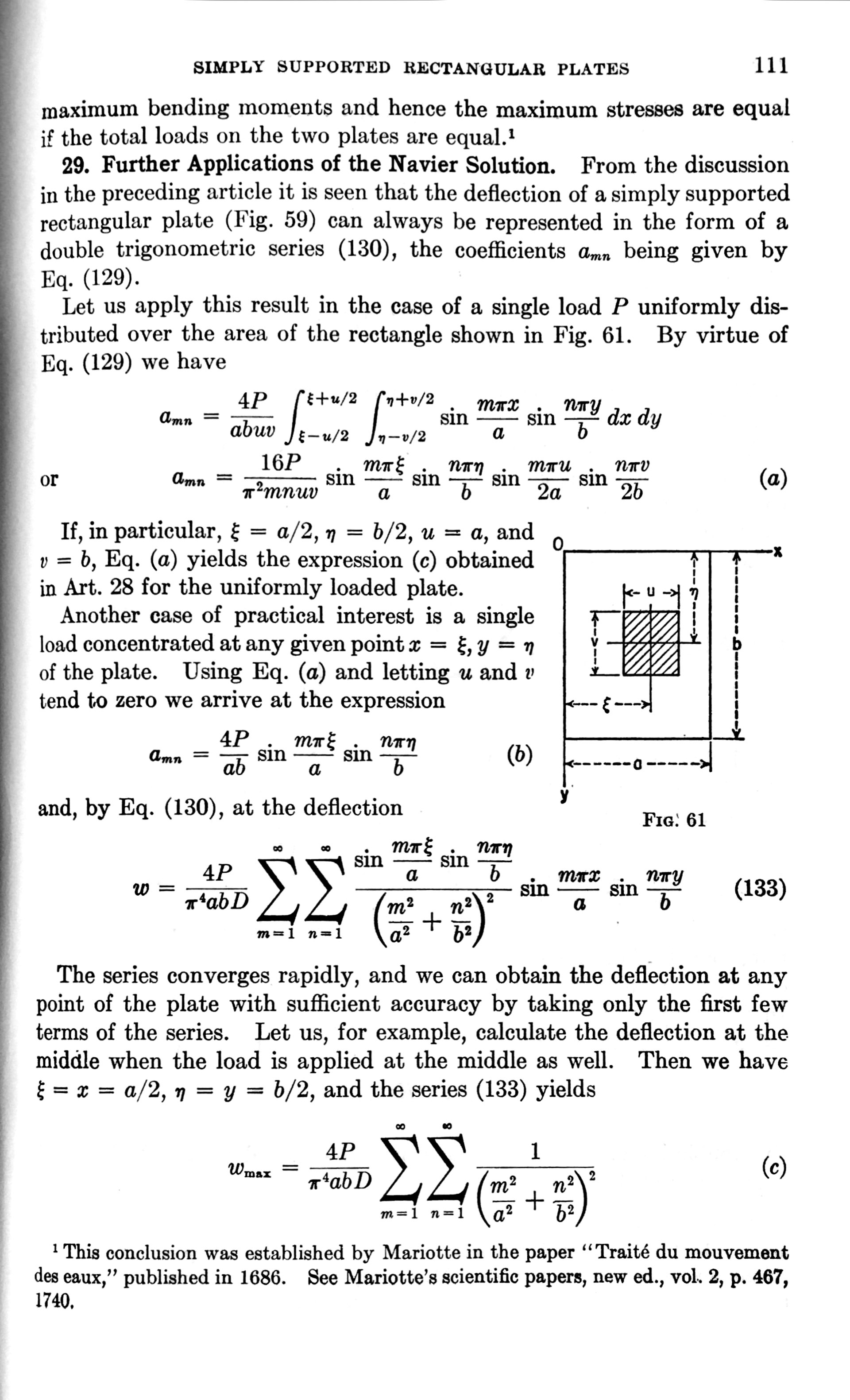 Page of equations from Timoshenko and Woinowski-Kreiger