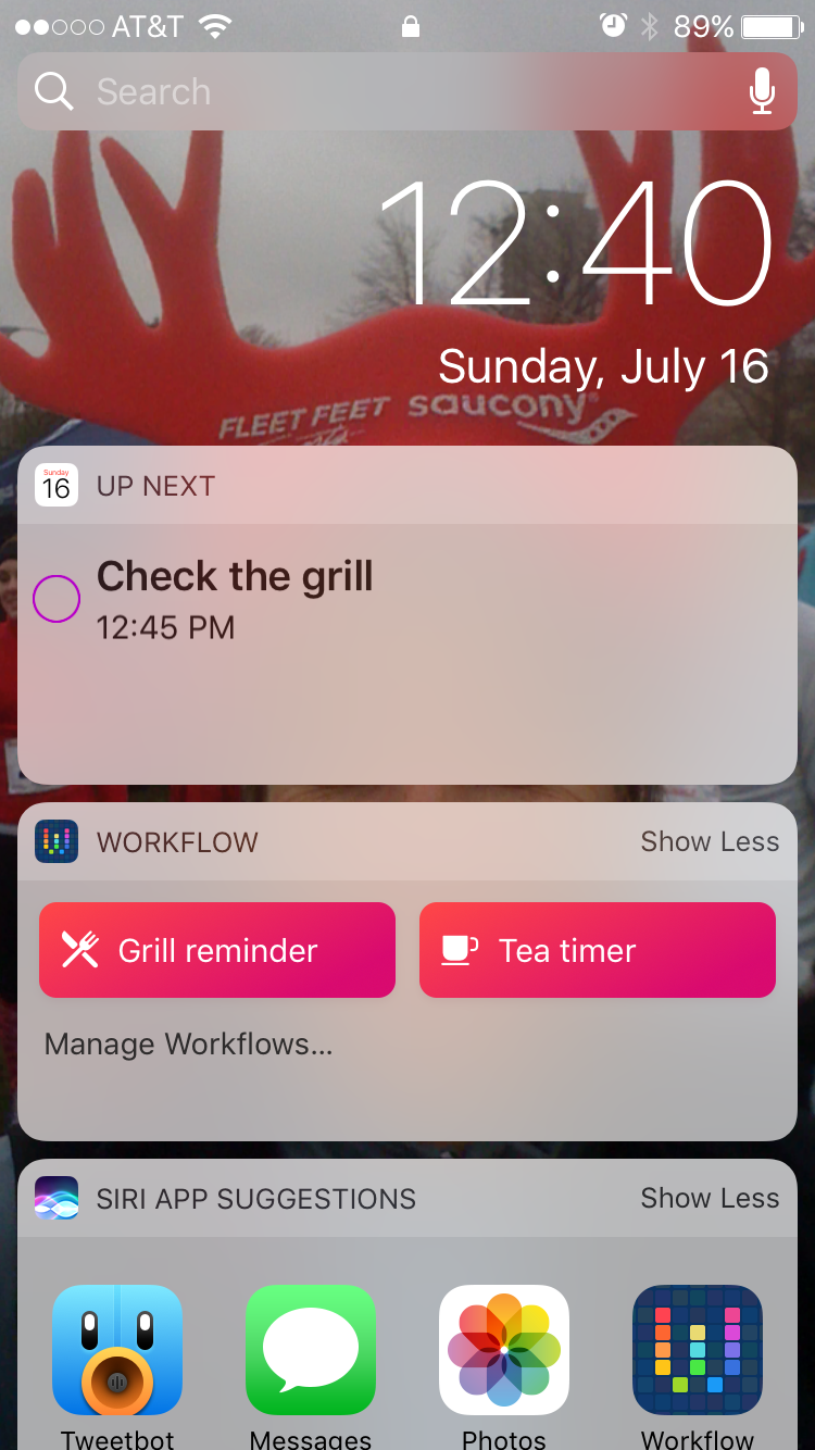 Reminder workflows in Today view