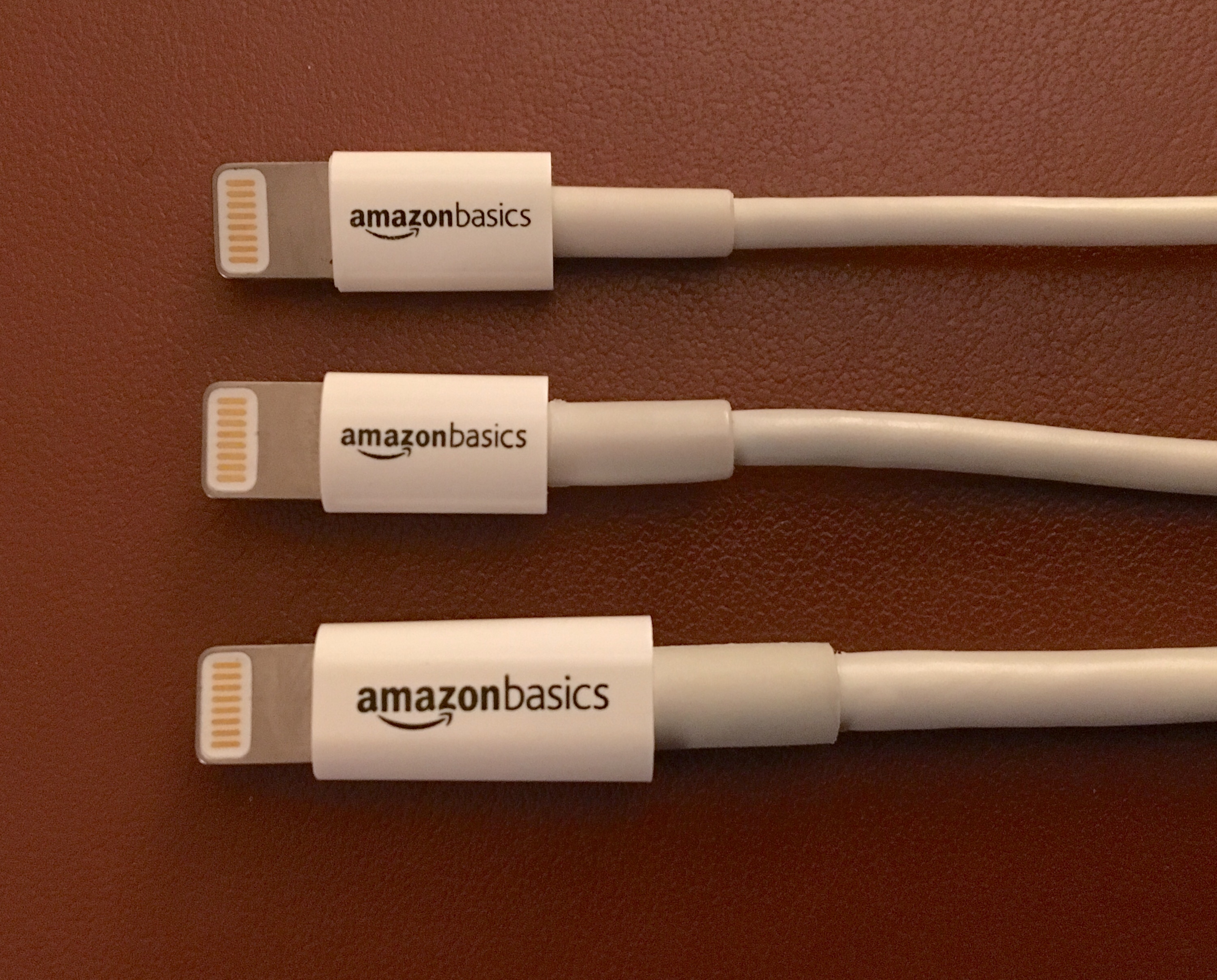 Amazon 3-ft, 6-ft, and 10-ft lightning cables