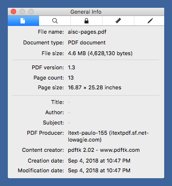 PDF page size after conversion