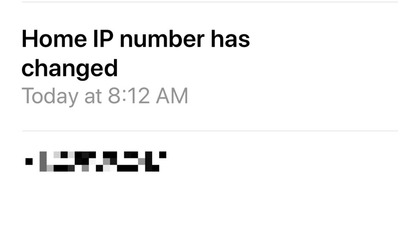 IP number change email