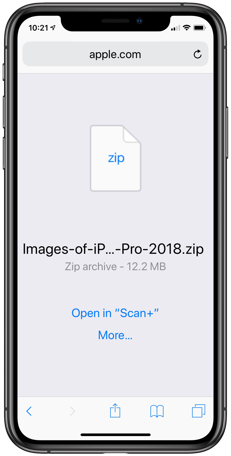Zip file in Safari