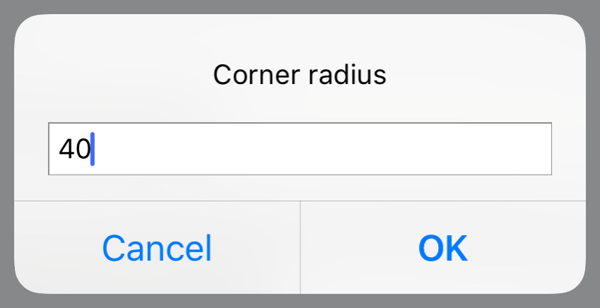 Corner radius prompt