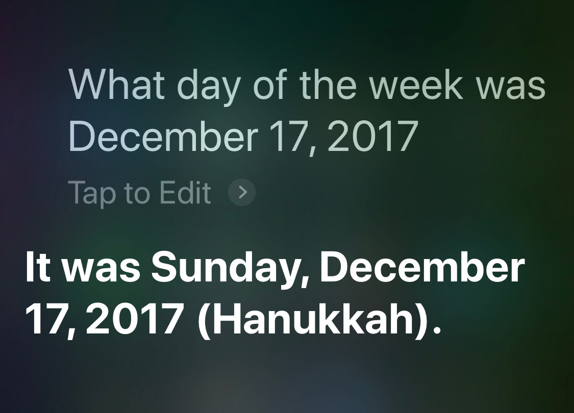 Siri day of week
