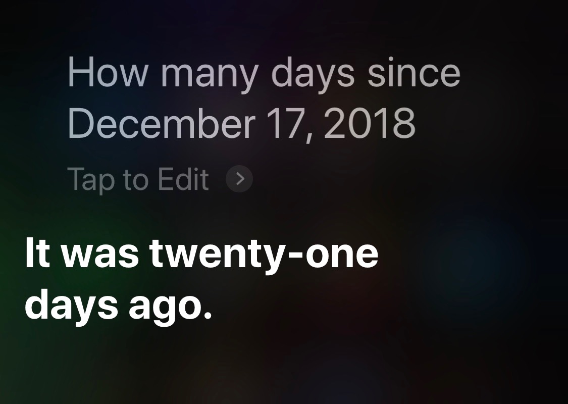 Siri days since full date