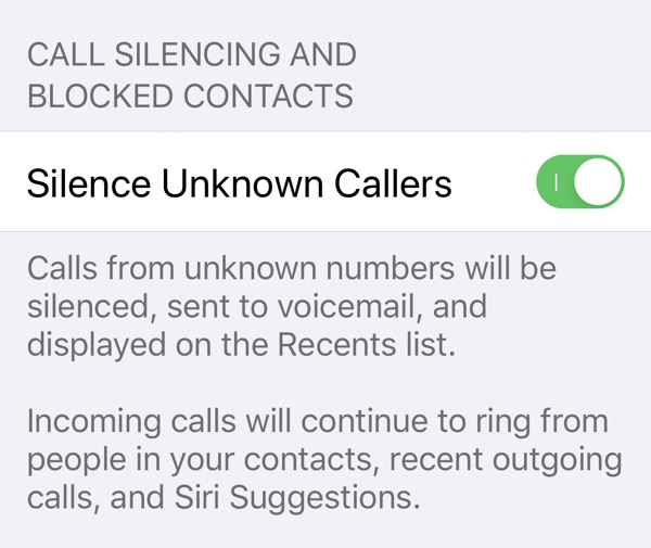 Silence unknown callers