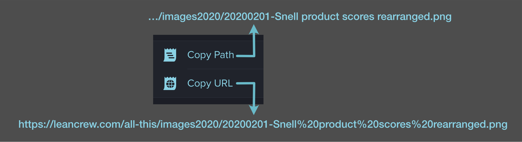 Transmit Copy Path or URL