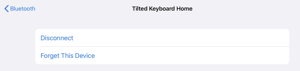 Bluetooth options for Tilted Keyboard