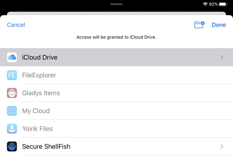 Choose folder from Files picker