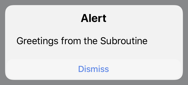 Subroutine Action alert