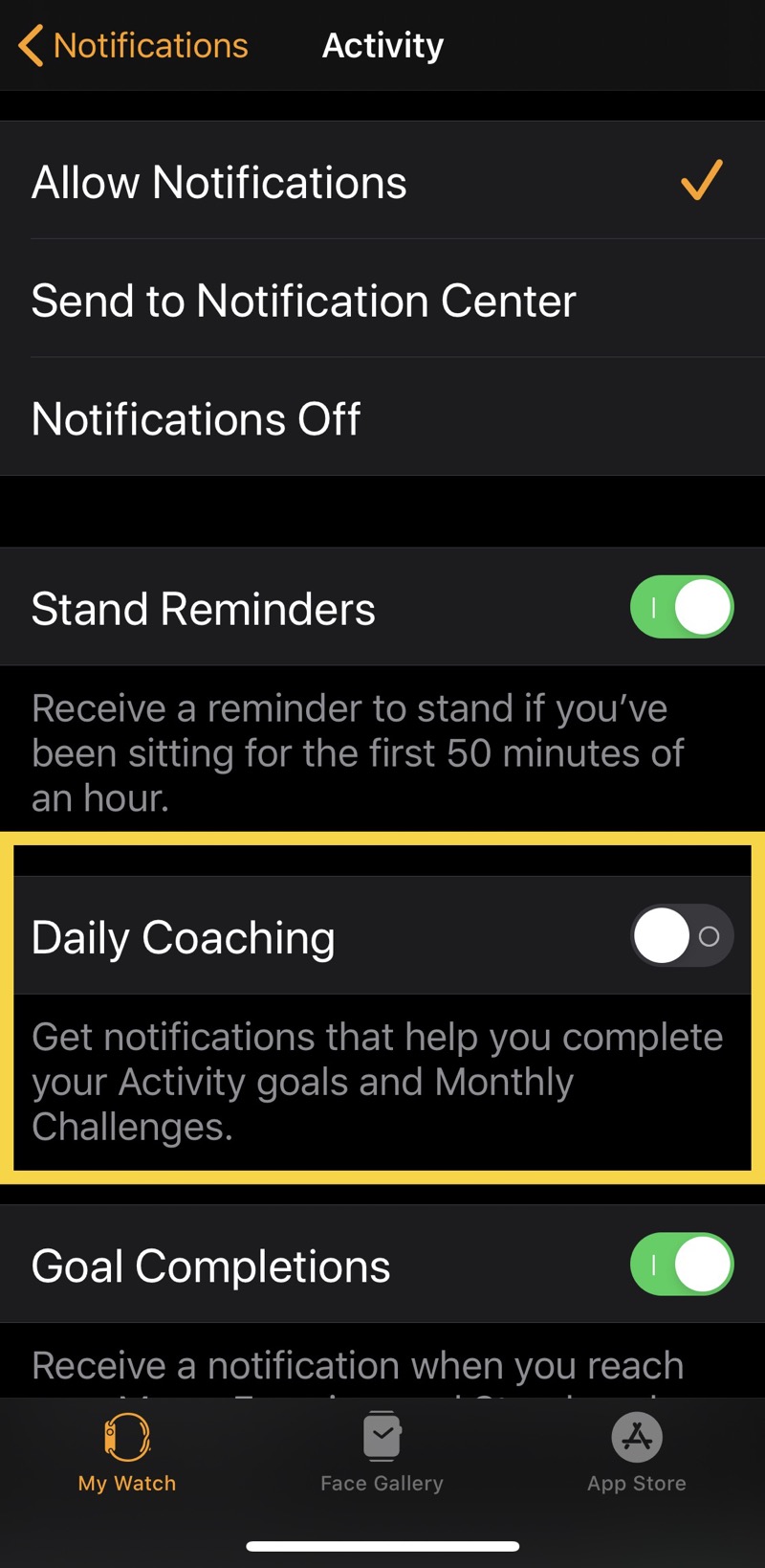 Apple Watch settings - All this