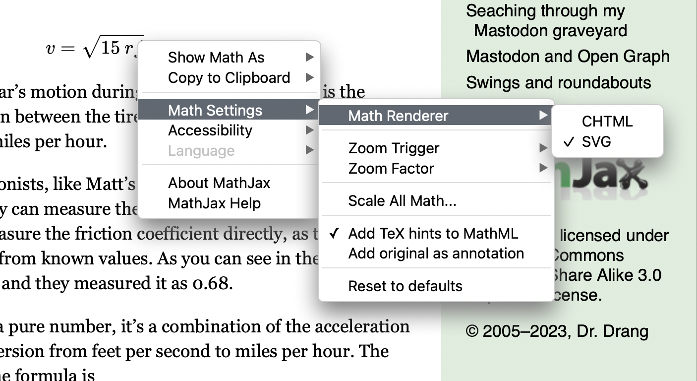 MathJax renderer setting