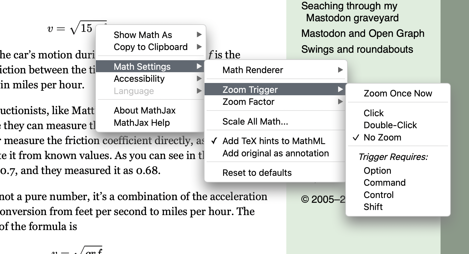 MathJax zoom trigger setting