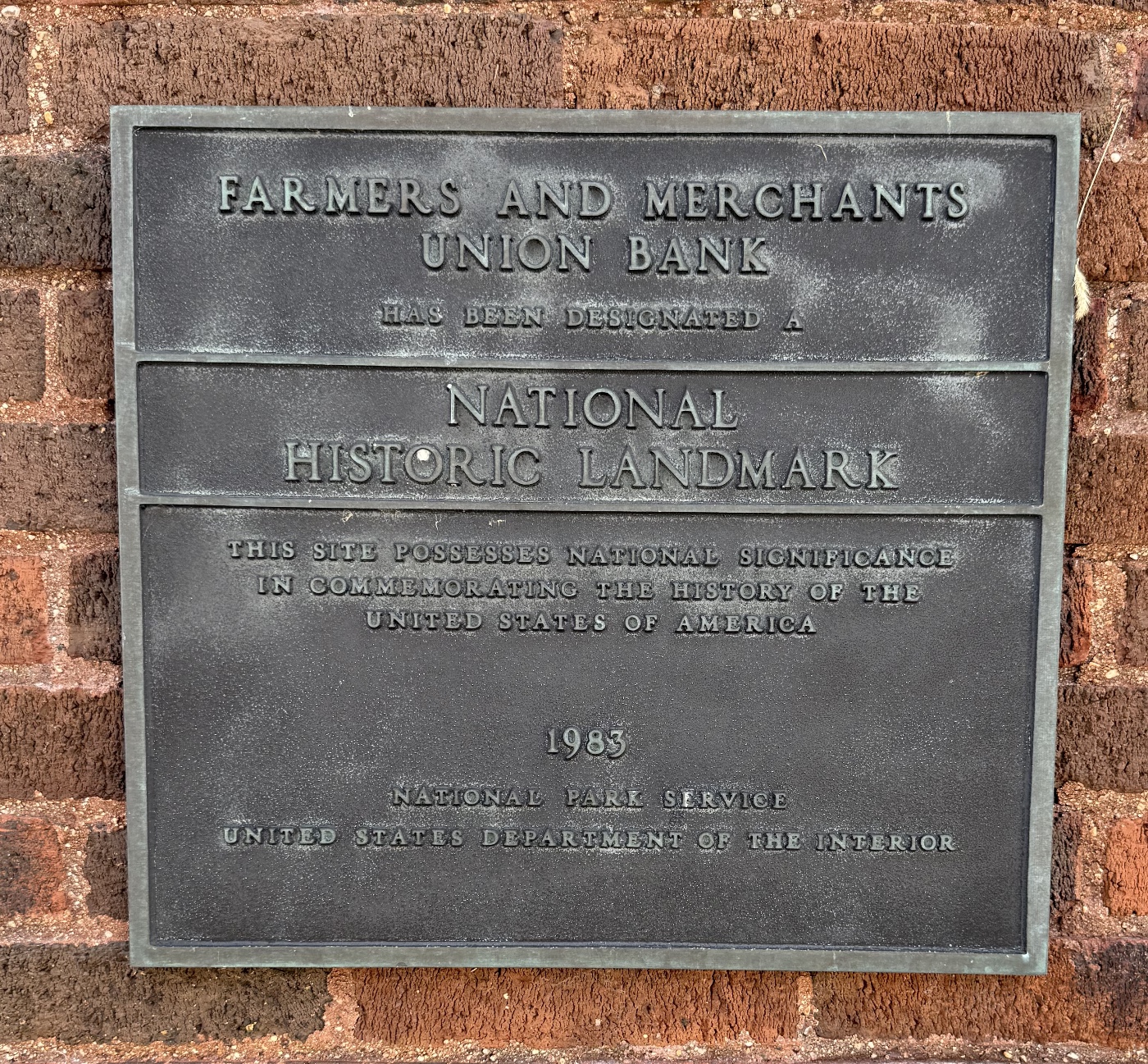 Historic landmark plaque