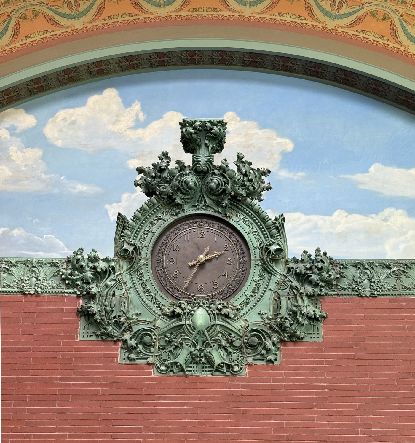 Clock and mural