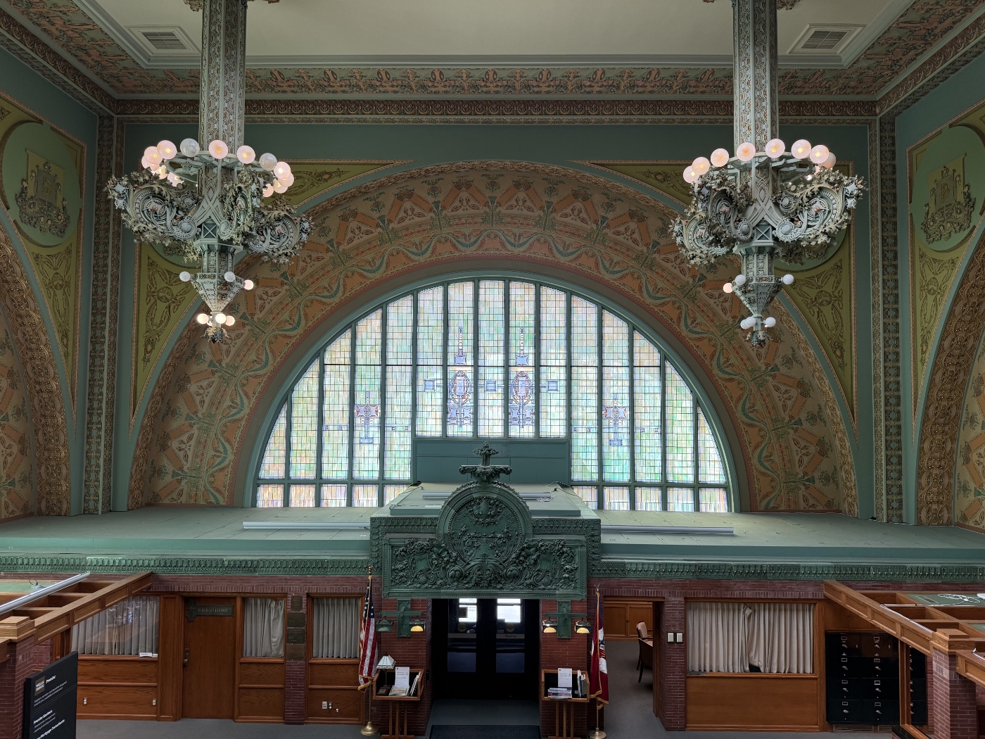 Entrance and front stained glass window