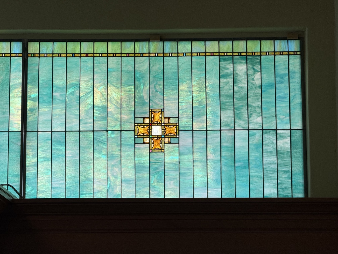 Front stained glass window