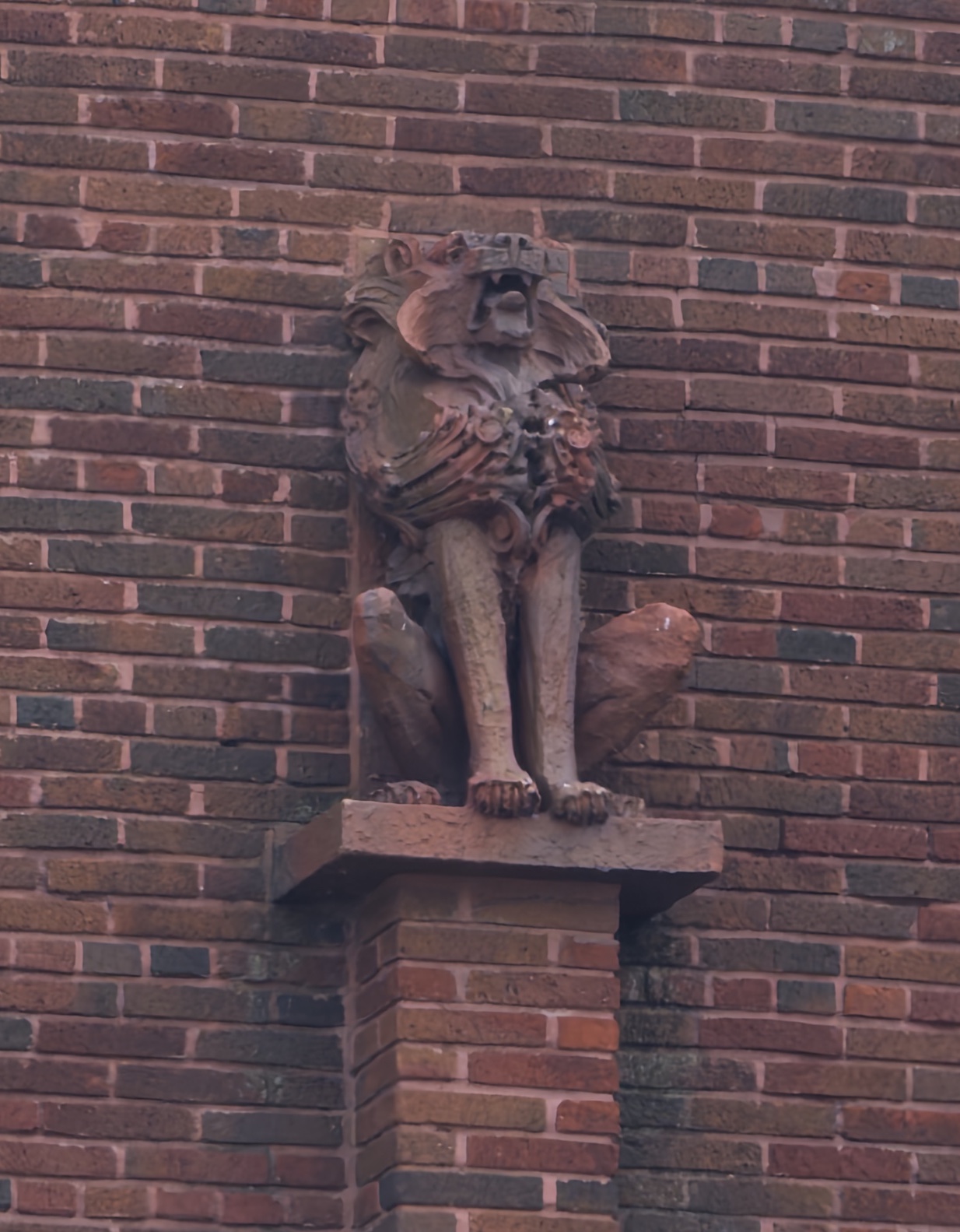 Lion atop pilaster