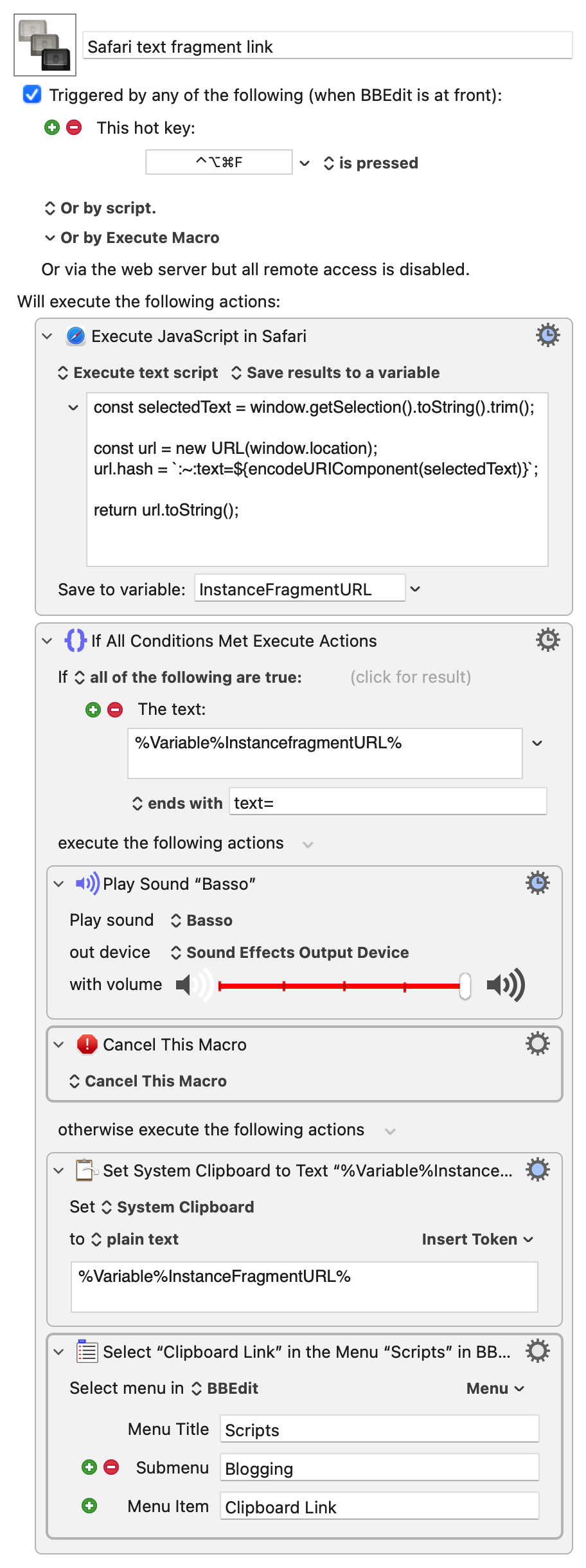 KM Safari text fragment link