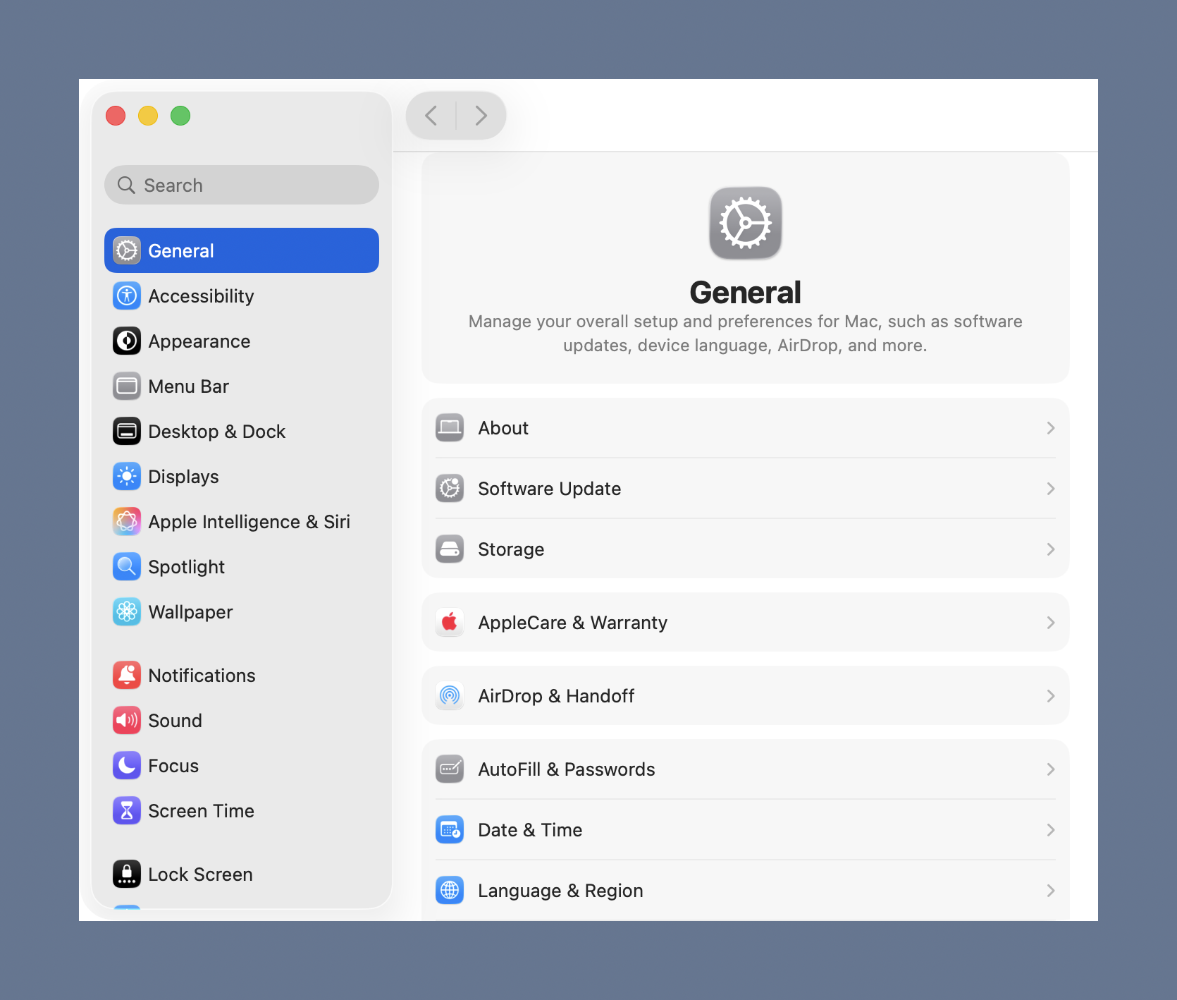 Tahoe System Settings with CleanShot