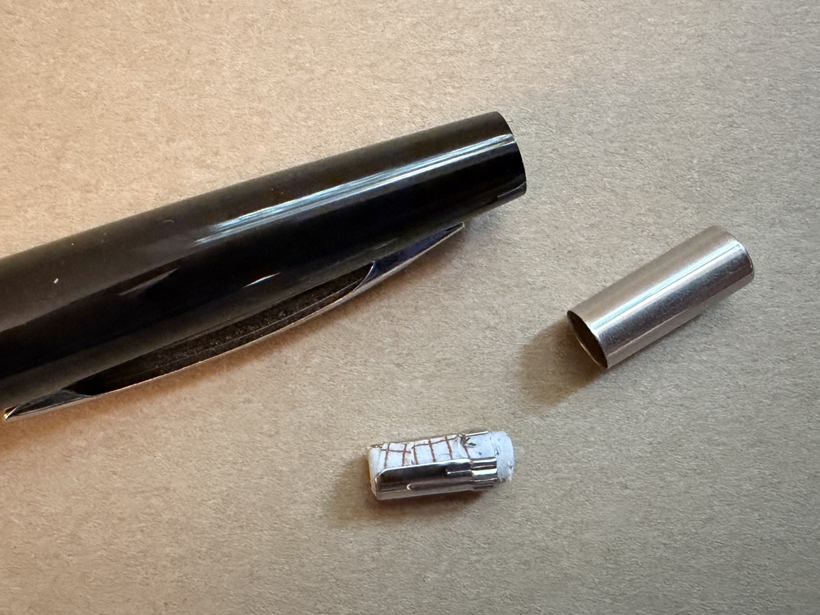 Eraser with washi tape back in holder