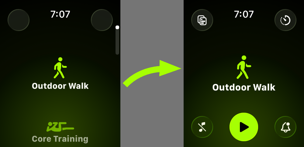 Watch Workout transition