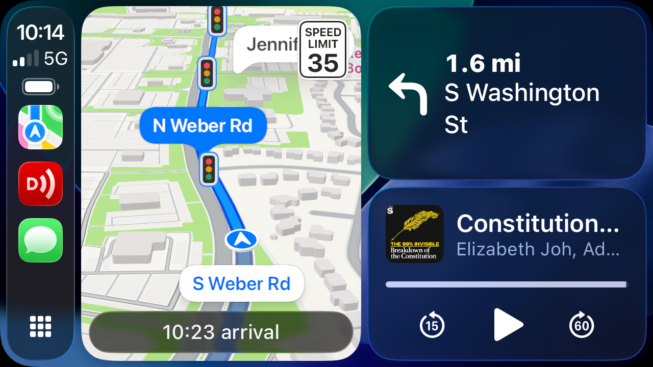 CarPlay split screen example