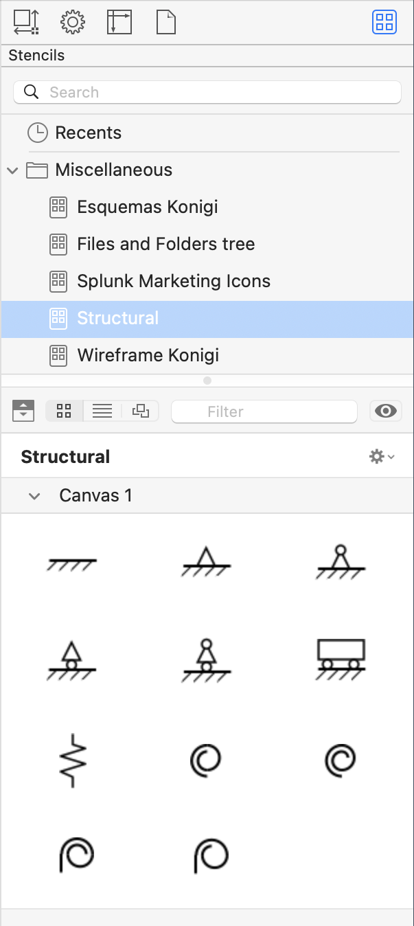 Structural stencils for OmniGraffle