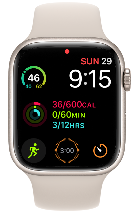 Apple Watch with 3-minute timer complication