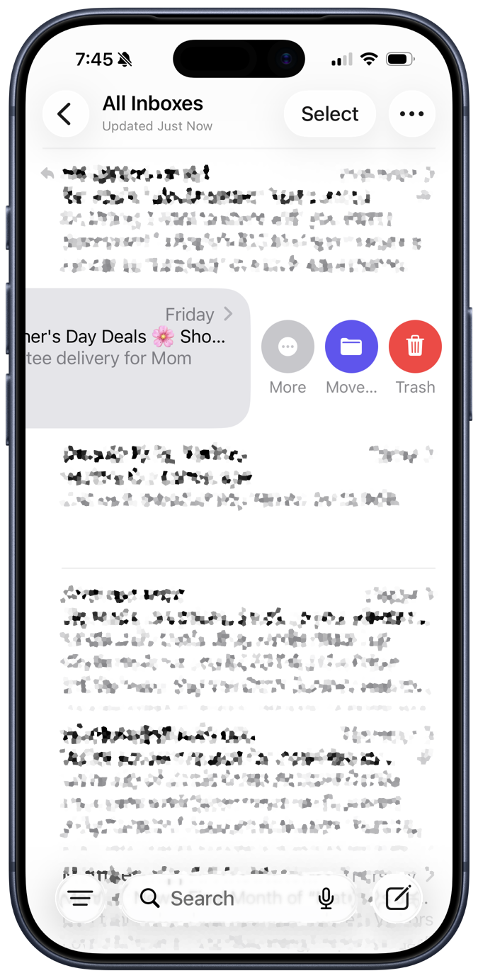 Mail list options