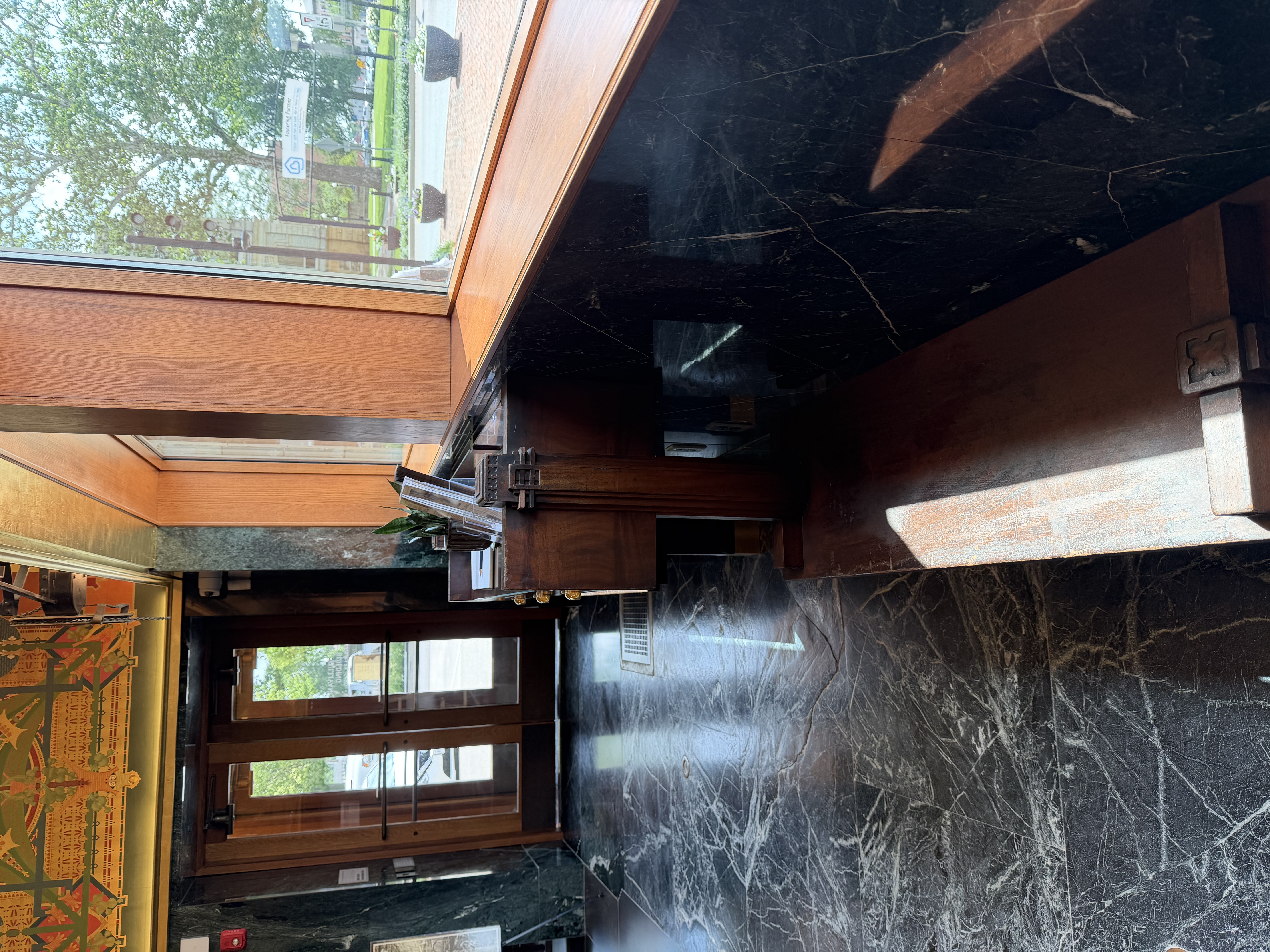 Bench and check-writing desk