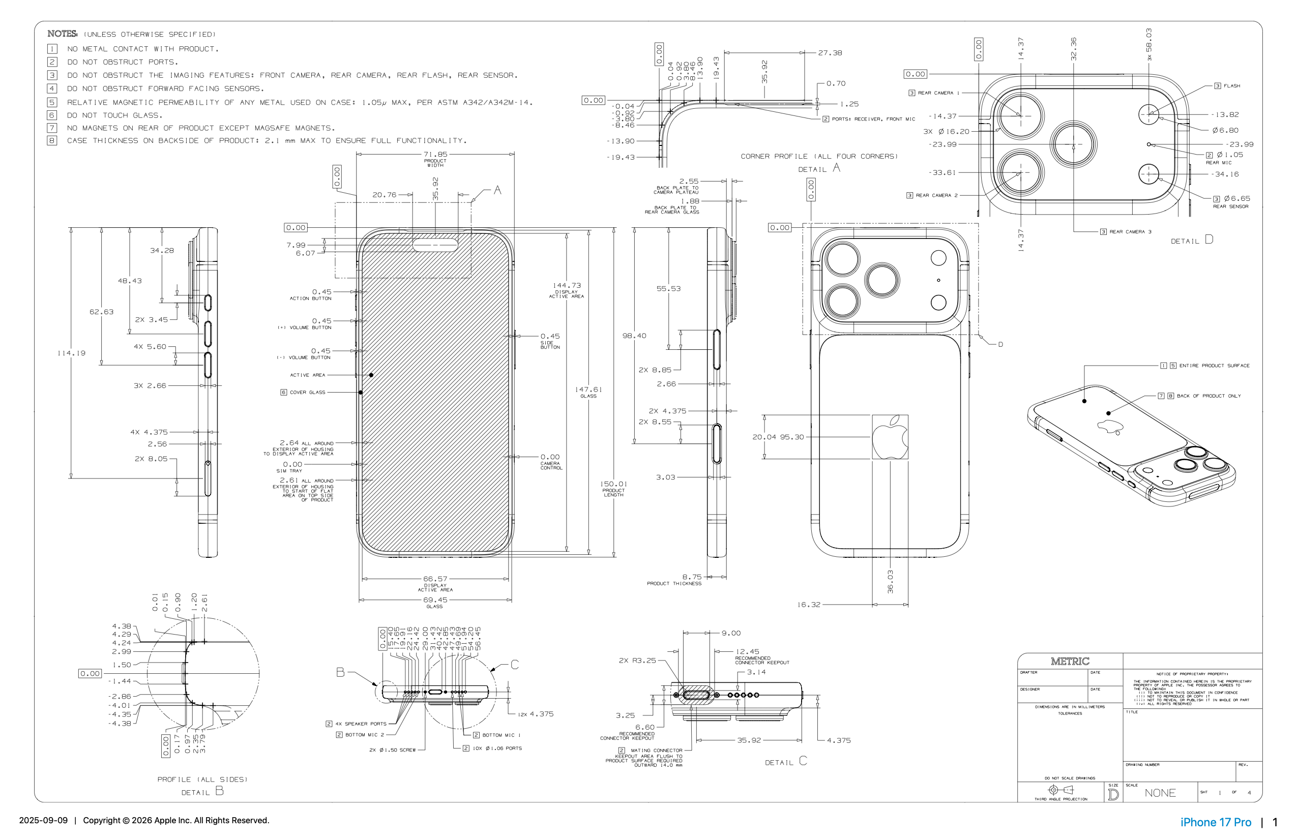 Apple iPhone 17 Pro drawing Apple iPhone 17 Pro drawing