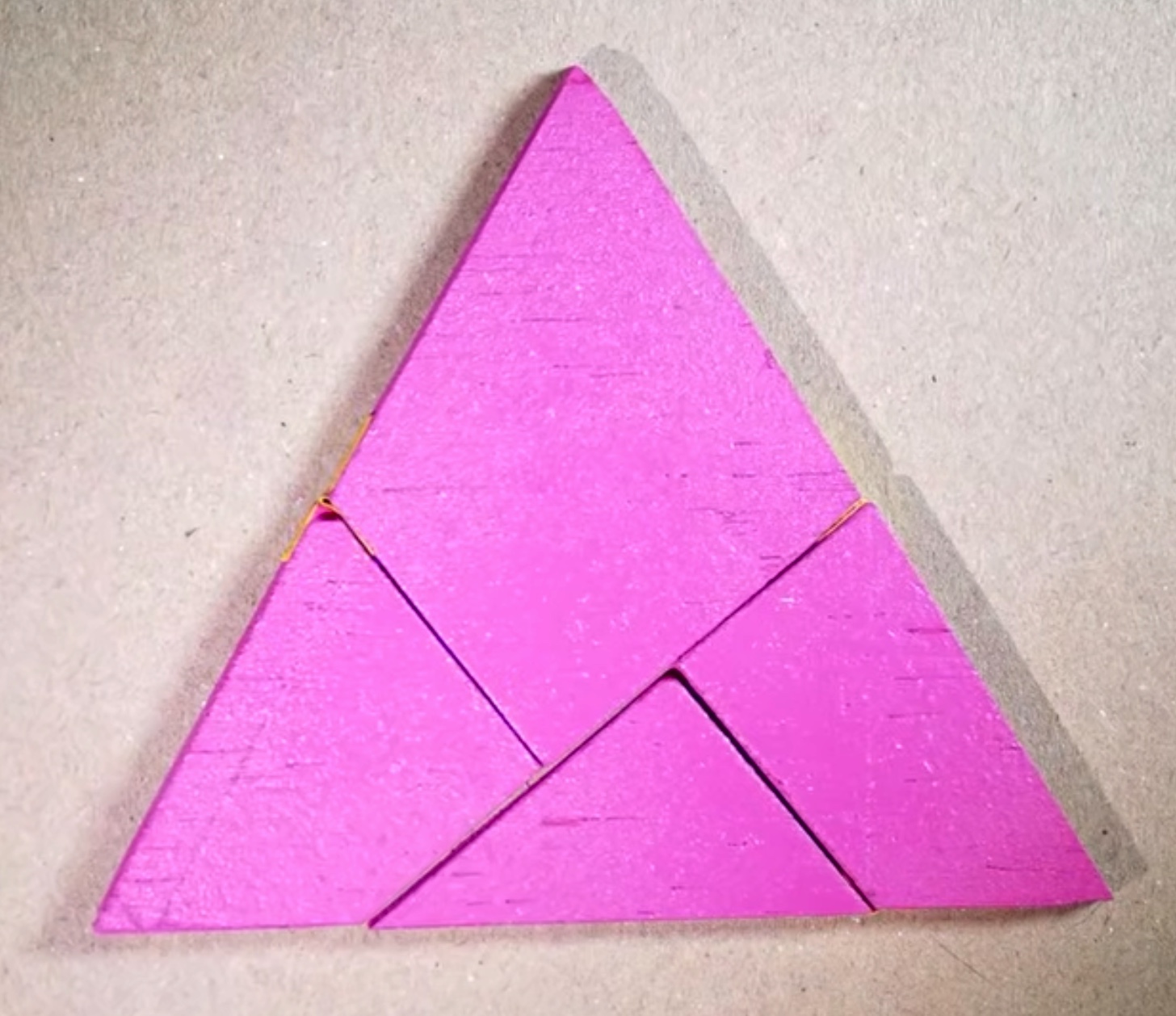 Equilateral triangle pieces in video